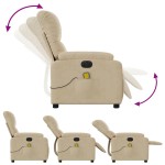 vidaXL Fotoliu de masaj rabatabil electric, crem, microfibră vidaXL Fotoliu de masaj rabatabil electric, crem, microfibră