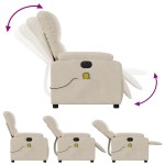 vidaXL Fotoliu de masaj rabatabil electric, bej, microfibră vidaXL Fotoliu de masaj rabatabil electric, bej, microfibră