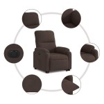 vidaXL Fotoliu rabatabil electric cu ridicare, maro, microfibră