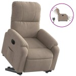 vidaXL Fotoliu rabatabil electric cu ridicare, gri taupe, microfibră