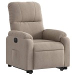 vidaXL Fotoliu rabatabil electric cu ridicare, gri taupe, microfibră