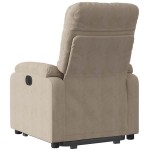 vidaXL Fotoliu rabatabil electric cu ridicare, gri taupe, microfibră