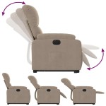 vidaXL Fotoliu rabatabil electric cu ridicare, gri taupe, microfibră