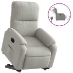 vidaXL Fotoliu rabatabil electric cu ridicare, gri deschis, microfibră