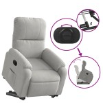 vidaXL Fotoliu rabatabil electric cu ridicare, gri deschis, microfibră