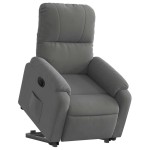 vidaXL Fotoliu rabatabil electric cu ridicare, gri închis, microfibră