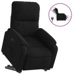 vidaXL Fotoliu rabatabil electric cu ridicare, negru, microfibră