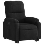 vidaXL Fotoliu rabatabil electric cu ridicare, negru, microfibră