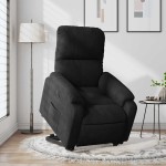 vidaXL Fotoliu rabatabil electric cu ridicare, negru, microfibră