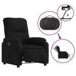 vidaXL Fotoliu rabatabil electric cu ridicare, negru, microfibră