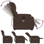 vidaXL Fotoliu de masaj rabatabil electric cu ridicare maro microfibră vidaXL Fotoliu de masaj rabatabil electric cu ridicare maro microfibră