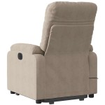 vidaXL Fotoliu masaj rabatabil electric cu ridicare, taupe, microfibră