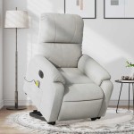vidaXL Fotoliu de masaj rabatabil electric cu ridicare gri, microfibră vidaXL Fotoliu de masaj rabatabil electric cu ridicare gri, microfibră
