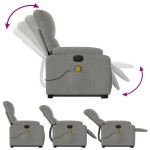 vidaXL Fotoliu de masaj rabatabil electric cu ridicare gri, microfibră vidaXL Fotoliu de masaj rabatabil electric cu ridicare gri, microfibră