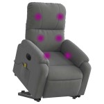 vidaXL Fotoliu masaj rabatabil electric cu ridicare, gri, microfibră