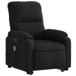 vidaXL Fotoliu masaj rabatabil electric cu ridicare, negru, microfibră