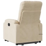 vidaXL Fotoliu de masaj rabatabil electric cu ridicare crem microfibră vidaXL Fotoliu de masaj rabatabil electric cu ridicare crem microfibră