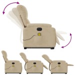 vidaXL Fotoliu de masaj rabatabil electric cu ridicare crem microfibră vidaXL Fotoliu de masaj rabatabil electric cu ridicare crem microfibră