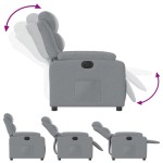 vidaXL Fotoliu rabatabil electric, gri deschis, textil