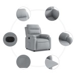 vidaXL Fotoliu rabatabil electric, gri deschis, textil
