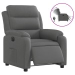 vidaXL Fotoliu rabatabil electric, gri închis, material textil