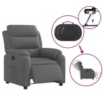 vidaXL Fotoliu rabatabil electric, gri închis, material textil
