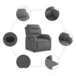 vidaXL Fotoliu rabatabil electric, gri închis, material textil