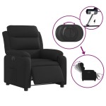 vidaXL Fotoliu rabatabil electric, negru, material textil