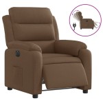 vidaXL Fotoliu rabatabil electric, maro, material textil