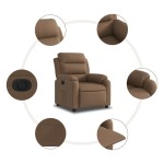 vidaXL Fotoliu rabatabil electric, maro, material textil