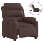 vidaXL Fotoliu rabatabil electric, maro închis, material textil