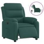 vidaXL Fotoliu rabatabil electric, verde închis, material textil vidaXL Fotoliu rabatabil electric, verde închis, material textil