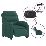vidaXL Fotoliu rabatabil electric, verde închis, material textil vidaXL Fotoliu rabatabil electric, verde închis, material textil
