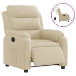 vidaXL Fotoliu rabatabil electric, crem, material textil