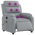 vidaXL Fotoliu electric de masaj rabatabil, gri deschis, microfibră