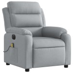 vidaXL Fotoliu electric de masaj rabatabil, gri deschis, microfibră