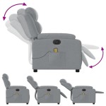vidaXL Fotoliu electric de masaj rabatabil, gri deschis, microfibră