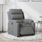 vidaXL Fotoliu electric de masaj rabatabil, gri închis, textil
