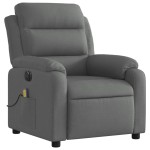 vidaXL Fotoliu electric de masaj rabatabil, gri închis, textil