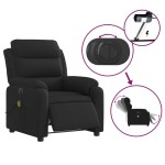 vidaXL Fotoliu electric de masaj rabatabil, negru, textil vidaXL Fotoliu electric de masaj rabatabil, negru, textil