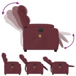 vidaXL Fotoliu electric de masaj rabatabil, roșu vin, textil vidaXL Fotoliu electric de masaj rabatabil, roșu vin, textil