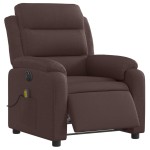 vidaXL Fotoliu electric de masaj rabatabil, maro închis, textil