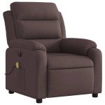 vidaXL Fotoliu electric de masaj rabatabil, maro închis, textil