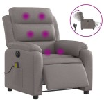 vidaXL Fotoliu electric de masaj rabatabil, gri taupe, textil