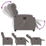vidaXL Fotoliu electric de masaj rabatabil, gri taupe, textil