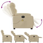 vidaXL Fotoliu electric de masaj rabatabil, crem, textil