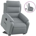 vidaXL Fotoliu rabatabil cu ridicare, gri deschis, material textil