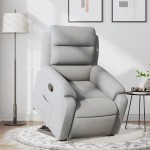 vidaXL Fotoliu rabatabil cu ridicare, gri deschis, material textil