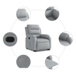 vidaXL Fotoliu rabatabil cu ridicare, gri deschis, material textil