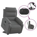 vidaXL Fotoliu rabatabil cu ridicare pe verticală, gri închis, textil